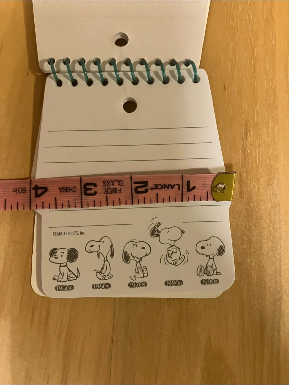 Snoopy 60th Anniversary Spiral Notepad - Decades of Snoopy Design